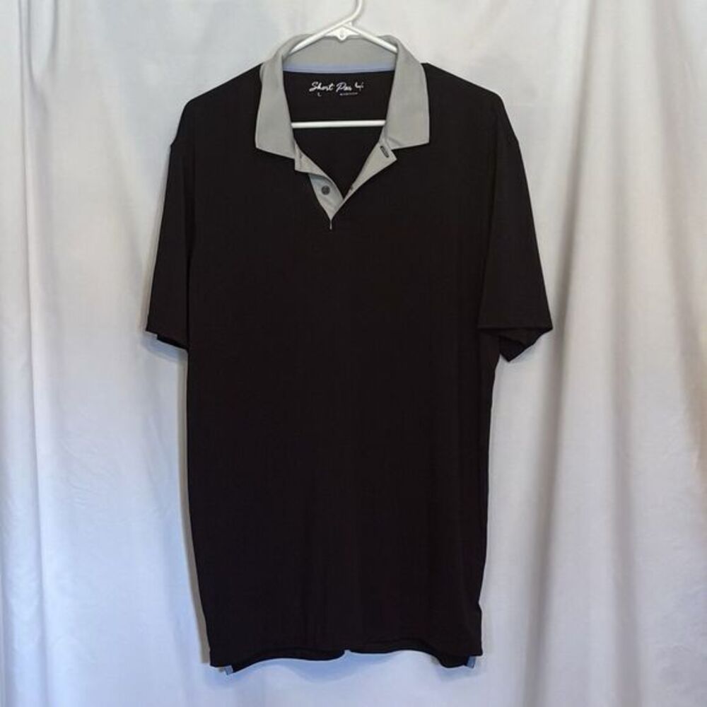 Greyson Shirt Men’s Golf Polo Short Par 4 Size Large Performance Stretch Black